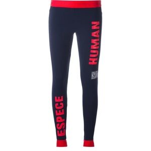 Limited Adidas x Pharrell Williams Blue Leggings with Red Accents |size S